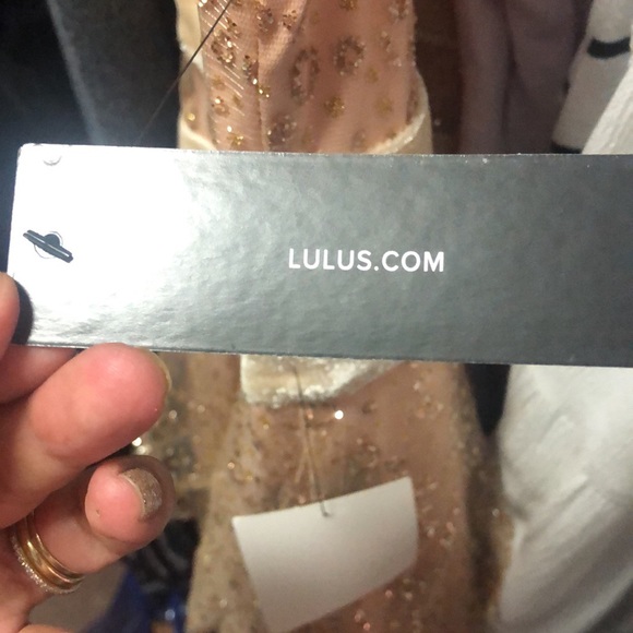 Lulu's Glittering Gold Midi Dress - Picture 3 of 5